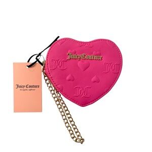 NEW Juicy Couture Puffy Pink Heart Wallet Wristlet Love Valentine’s Day Gift NWT